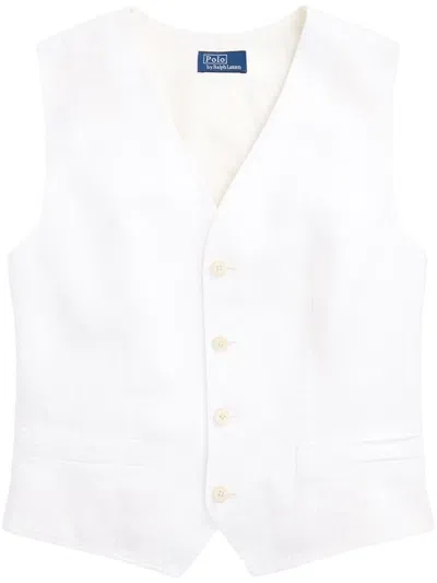 Polo Ralph Lauren Pauline Cotton-linen Vest In Neutrals