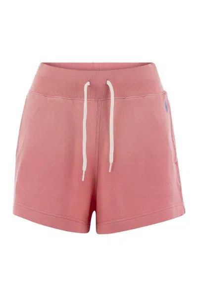 Polo Ralph Lauren Plush Shorts With Drawstring In Pink