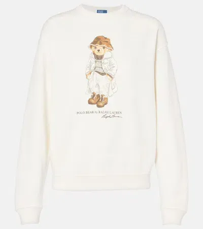 Polo Ralph Lauren Polo Bear Cotton-blend Jersey Sweatshirt In White