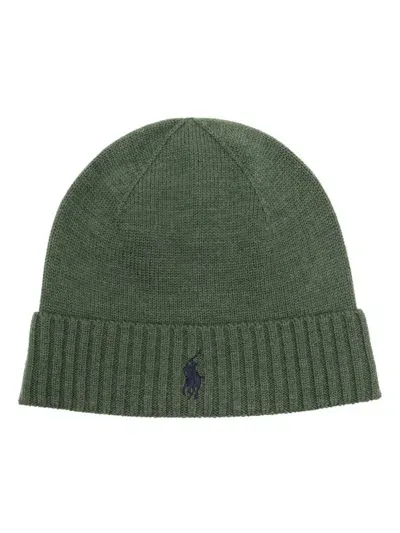 Polo Ralph Lauren Polo Poly-embroidered Beanie In Green