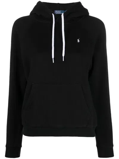 Polo Ralph Lauren Polo Pony Drawstring Hoodie In 黑色