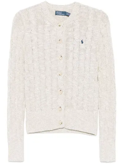 Polo Ralph Lauren Polo Pony-embroidered Cardigan In Grey