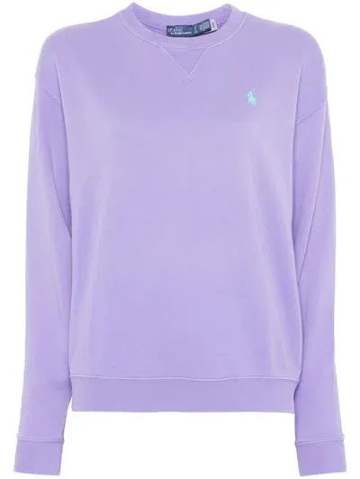 Polo Ralph Lauren Polo Pony-embroidered Sweatshirt In Purple