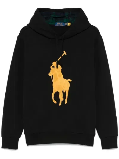 Polo Ralph Lauren Polo Pony-motif Hoodie In Black