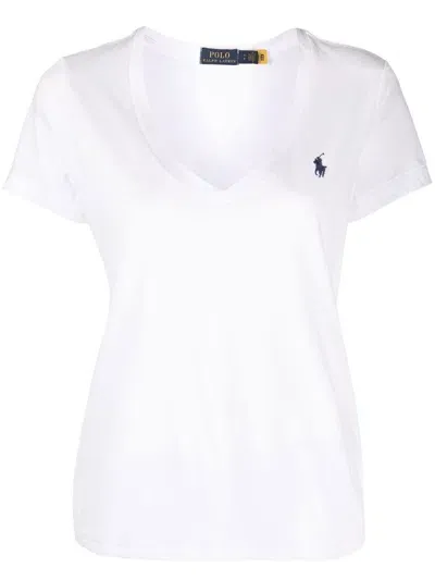 Polo Ralph Lauren Polo Pony V-neck T-shirt In White