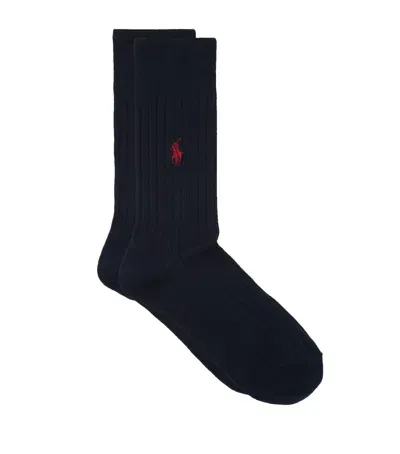 Polo Ralph Lauren Short Cotton Socks In Navy