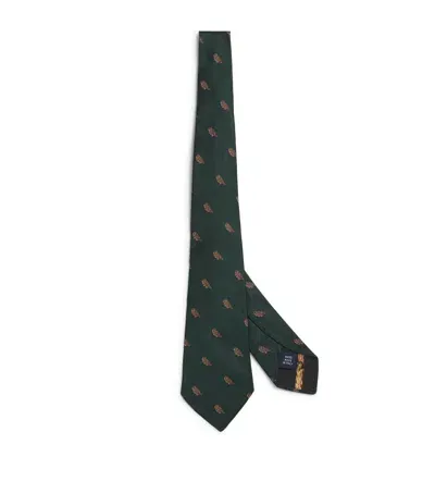 Polo Ralph Lauren Silk Owl Tie In Green