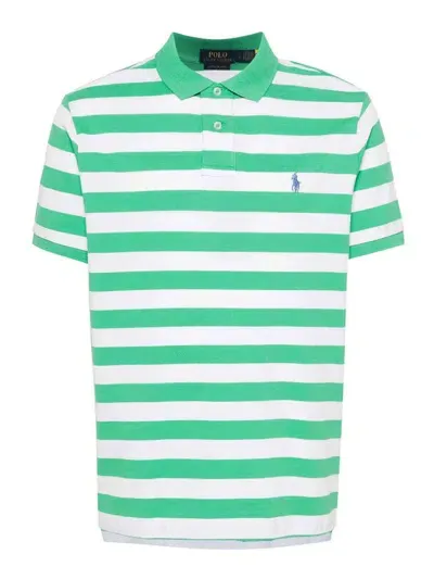 Polo Ralph Lauren Polo Pony Striped Polo Shirt In Green