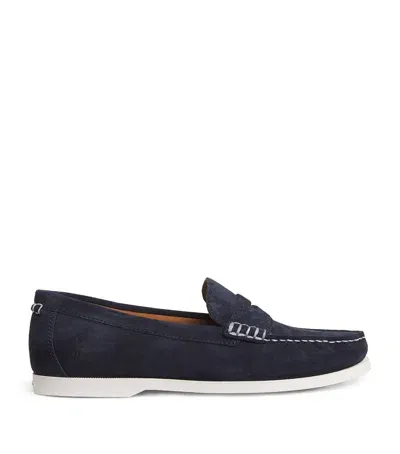 Polo Ralph Lauren Suede Merton Loafers In Navy