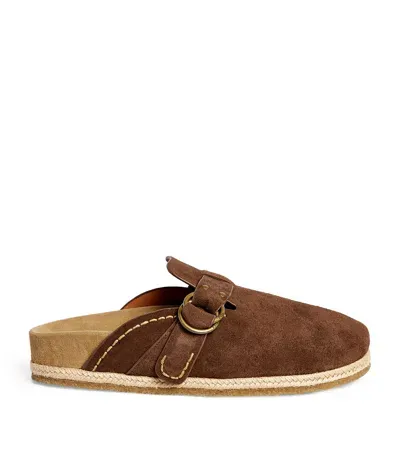 Polo Ralph Lauren Suede Turbach Clogs In Brown