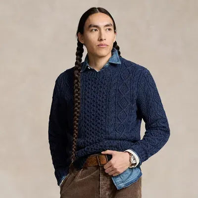 Polo Ralph Lauren Slim-fit Cable-knit Cotton Sweater In Blue