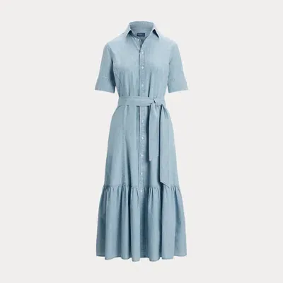 Polo Ralph Lauren Tiered Cotton Chambray Shirtdress