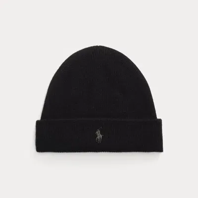 Polo Ralph Lauren Cashmere Polo Pony Beanie In Black