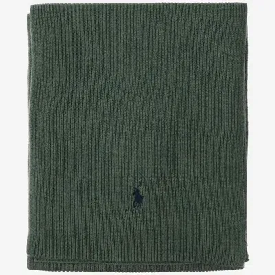 Polo Ralph Lauren Wool Scarf With Logo In Green