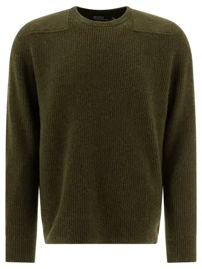 Polo Ralph Lauren Wool Sweater With Contrasting Panels Knitwear In Green