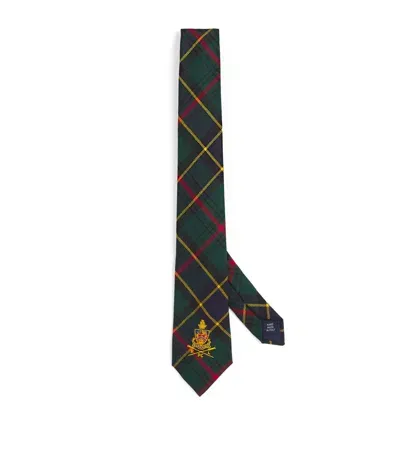 Polo Ralph Lauren Wool Tartan Crest Tie In Green