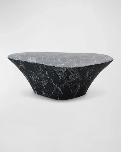 Polspotten Oval Faux Marble Coffee Table In Black