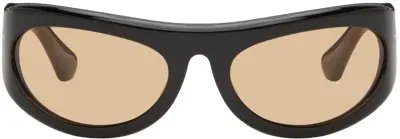 Port Tanger Black Safaa Sunglasses In Black/amber