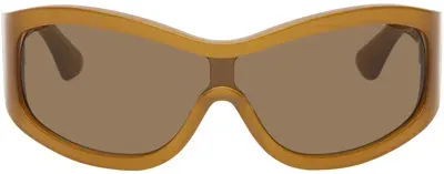 Port Tanger Ssense Exclusive Brown Ice Studios Edition Nunny Sunglasses In Yellow Ochra/amber