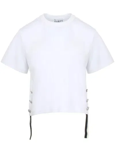 Ports 1961 Contrast-tape Cotton T-shirt In White