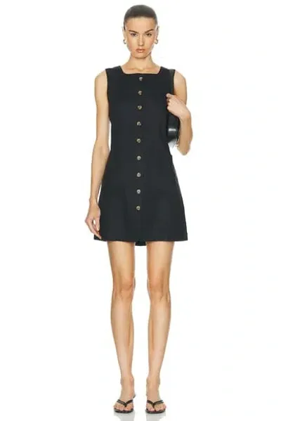 Posse Emma Button Down Mini Dress In Black