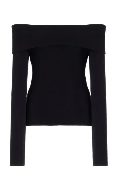 Posse Exclusive Theo Off-the-shoulder Knit Top In Black