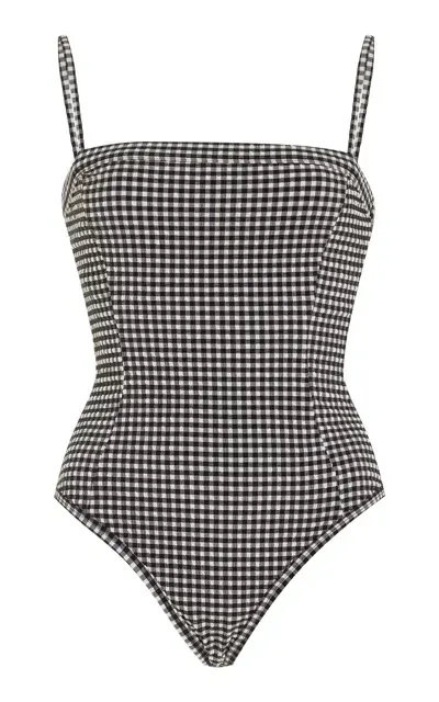 Posse Nora Gingham One-piece Swimsuit In Black