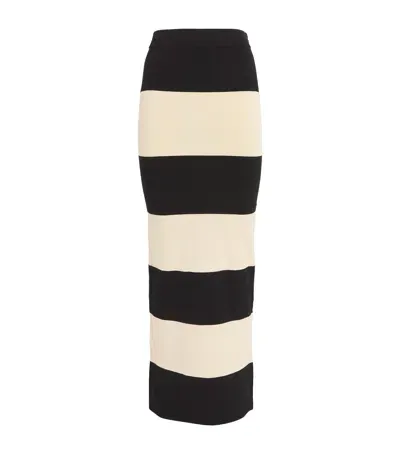 Posse Striped Theo Maxi Skirt In Black