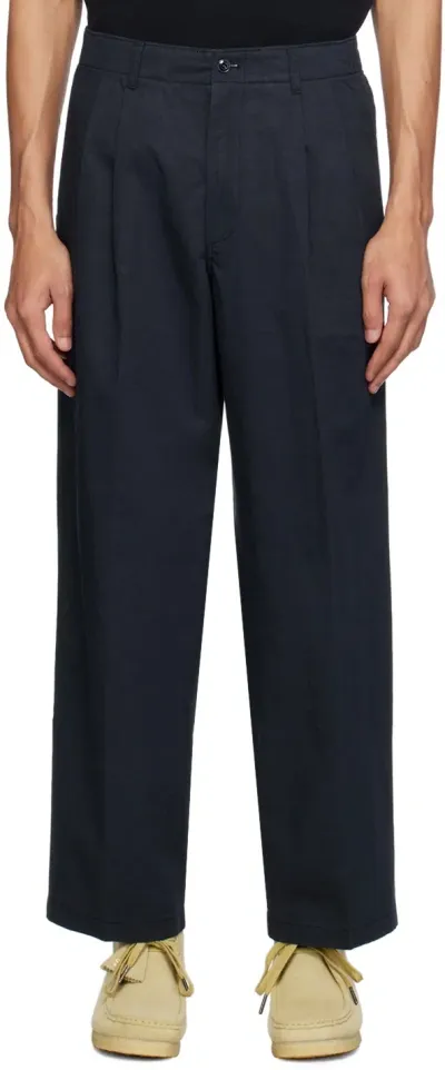 Pottery Navy Two Pleated Trousers In Ny Navy