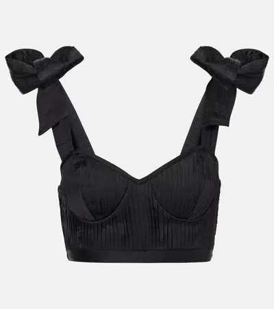 Poupette St Barth Carla Halterneck Crop Top In Black