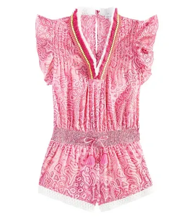 Poupette St Barth Kids' Sasha Playsuit In Pink