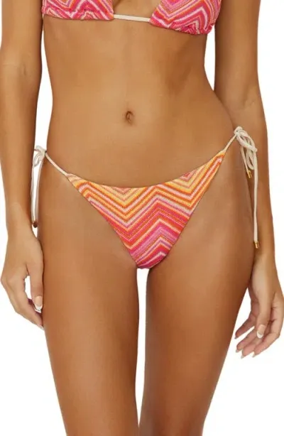 Pq Swim String Bikini Bottoms In Cayenne