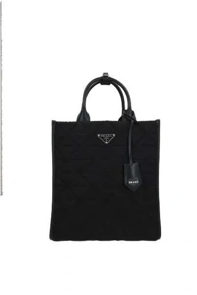 Prada Re-nylon Quilted Tote Bag In Black