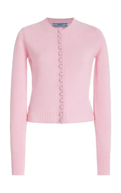 Prada Cashmere Cardigan In Pink