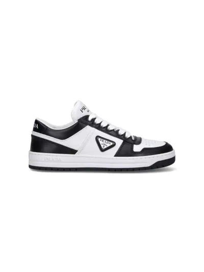 Prada 'downtown' Logo Sneakers In White