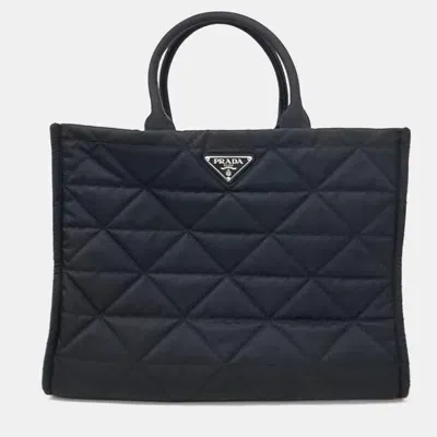 Pre-owned Prada Fabric Tote Bag In Black