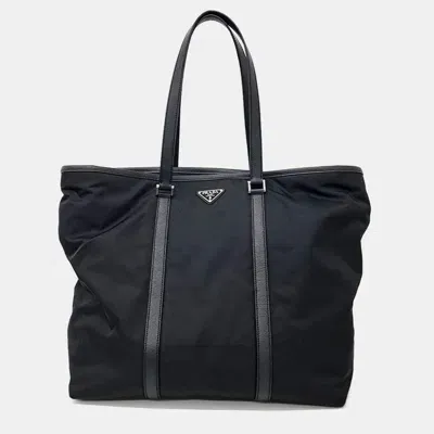 Pre-owned Prada Re-nylon Tote Bag In Black