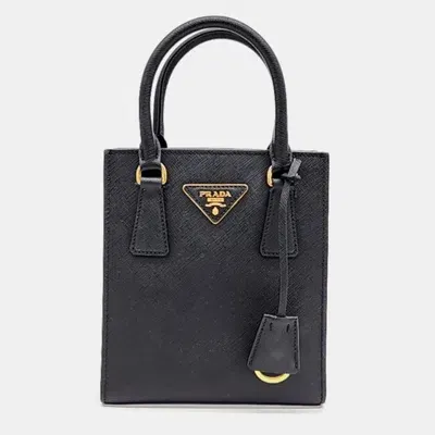 Pre-owned Prada Hermes Black Saffiano Leather Lux Crossbody Bag