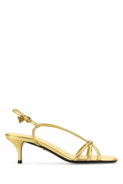 Prada Sandals In Gold