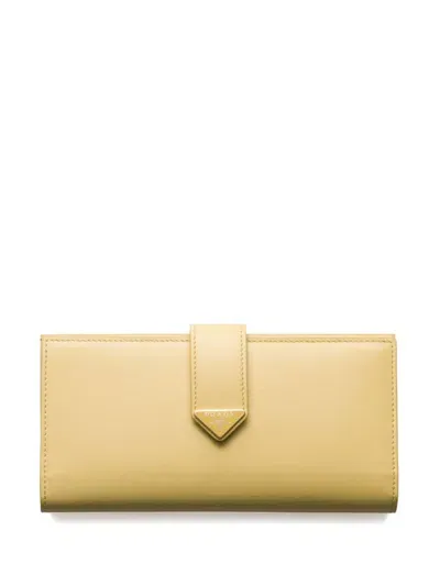 Prada Strap Fastening Wallet In Yellow