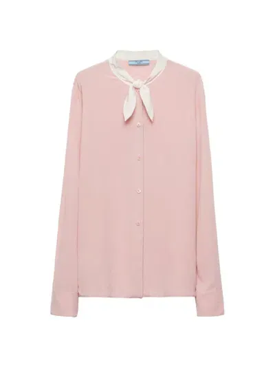 Prada Silk Shirt In Pink