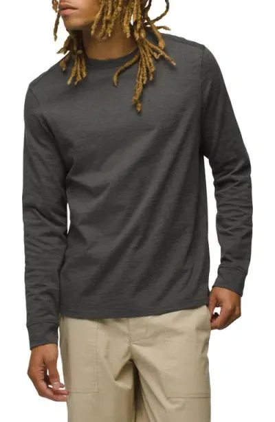 Prana Ronnie Ii Long Sleeve T-shirt In Dark Iron Heather