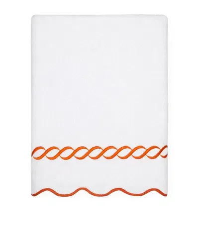 Pratesi Cotton Treccia Bath Sheet In Orange