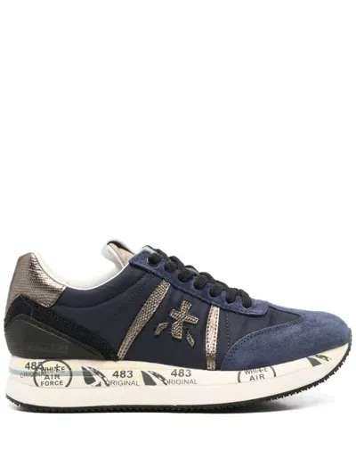 Premiata Conny 6981 Sneakers In Leather In Blue