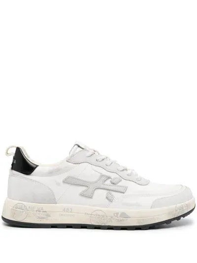 Premiata White Calf Leather Nous Sneakers