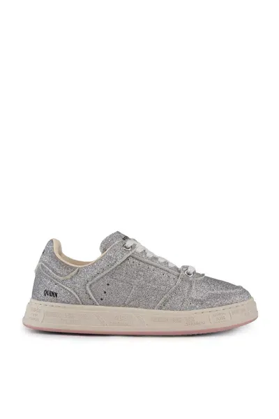 Premiata Quinnd 6946 Glitter Sneakers In Gray