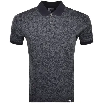 Pretty Green Paisley Polo T Shirt Navy