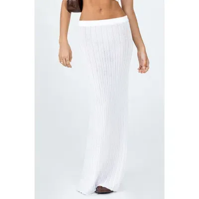 Princess Polly Belle Semisheer Knit Maxi Skirt In White