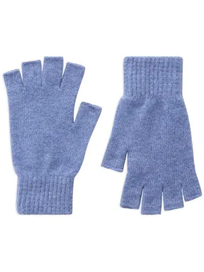 Pringle Of Scotland Fingerless Cashmere Gloves In Blue