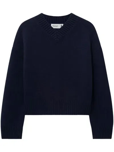 Pringle Of Scotland V-neck Cashmere Jumper In Blue